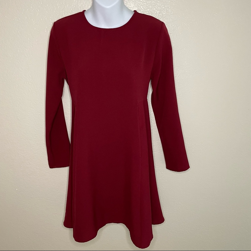 Asher maroon long sleeve dress size S